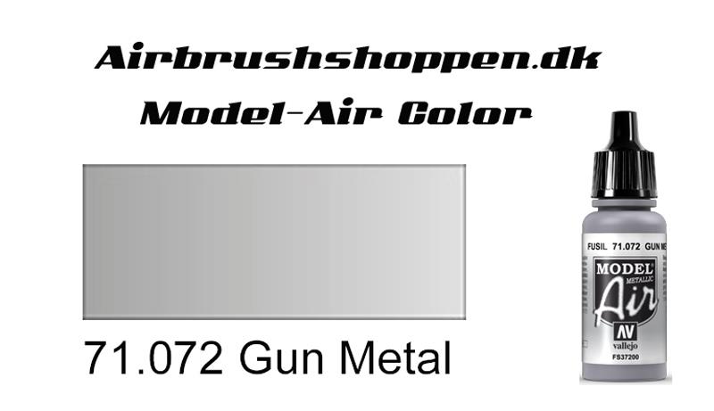 Vallejo Model Air 71072 Gun Metal – 17 Ml Acrylfarbe Für Airbrush & Pinsel, Mattes Grau Für Modellbau & Miniaturen