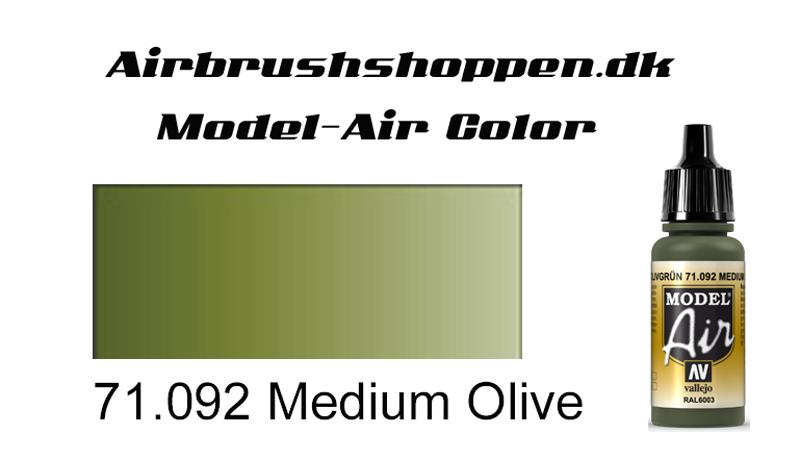 Vallejo Model Air Farbe 71092 Medium Olive (17 Ml) – Acrylfarbe Für Airbrush Und Pinsel