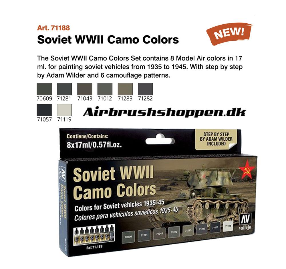 Vallejo Soviet AFV WWII Camo Colors Paint Set - 8 Colors For Military Models