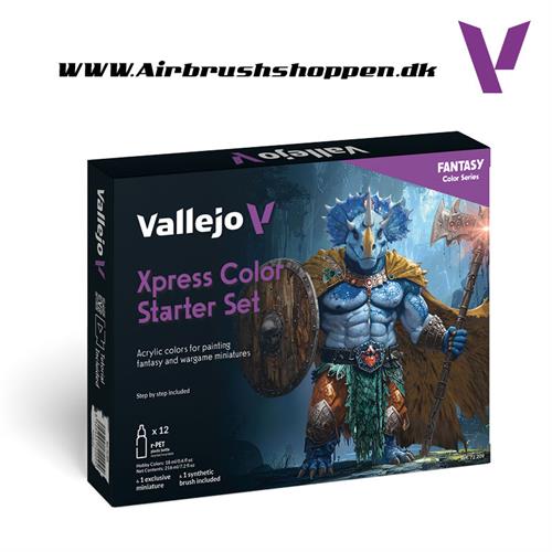 72.209 Xpress Color Starter Set 12x 18ml + figur + pensel & maleguide. Vallejo