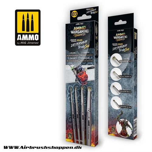 A.MIG-7622 - Miniature Premium DIO DRYBRUSH Brush Set - AMMO WARGAMING UNIVERSE 
