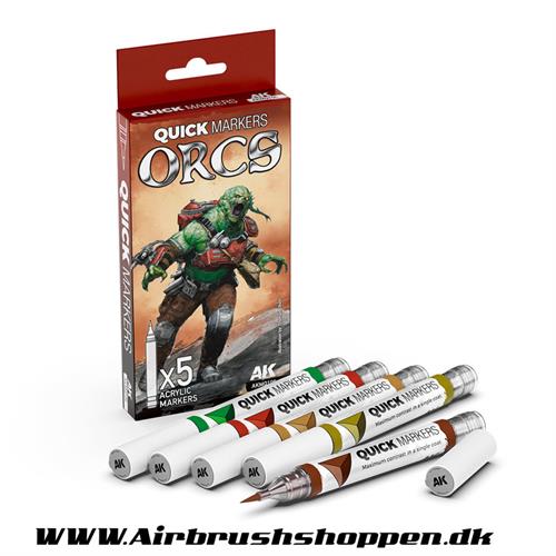 AK MQ106 ORCS – QUICK MARKER SET - 5 Farver.