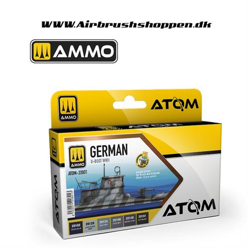 ATOM - 20801  ATOM German U-BOOT WWII Colors Set 6 x 20ml