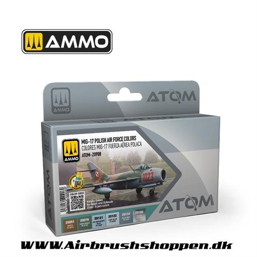 ATOM - 20908 - ATOM MIG-17 Polish Air Force Colors Set 6 x 20ml