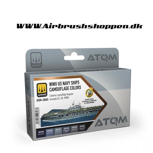 ATOM-20603 -  ATOM WWII US Navy Ships Camouflage colors Set 6 x 20ml