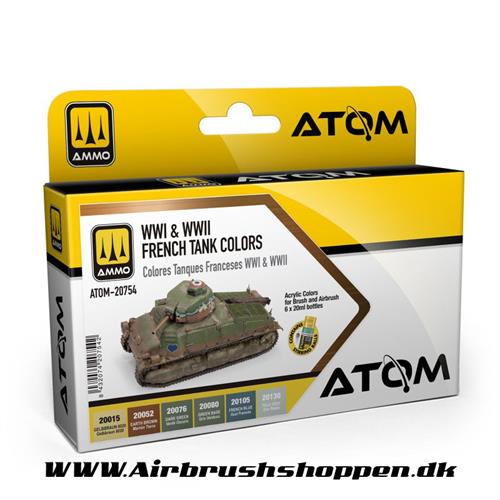 ATOM-20754 - ATOM WWI & WW2 French Tank Colors Set 6x20ml