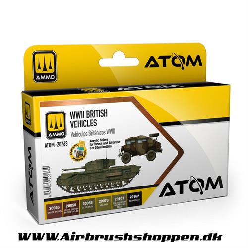 ATOM-20763  -  ATOM WWII British Vehicles Set 6 x 20ml