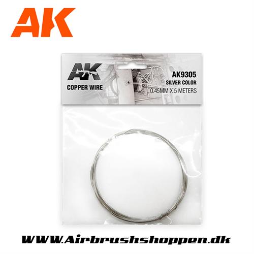 Wire solid -  COPPER WIRE 0.45MM Ø X 5 METERS. SILVER COLOR - AK9305