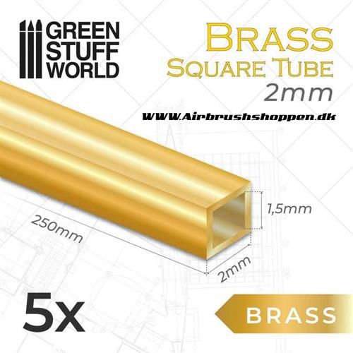 Messing profil - Square Brass Tubes 2mm - GSW