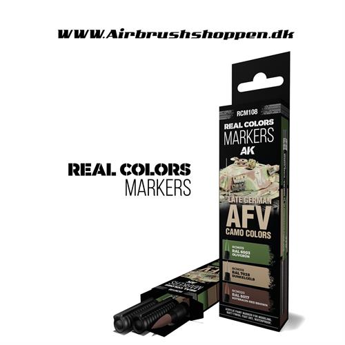RCM108 --LATE GERMAN AFV CAMO COLORS – RC MARKERS SET - Real Colors Markers