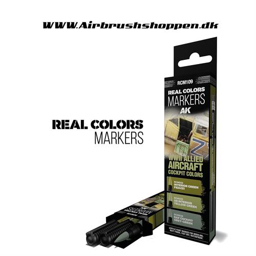 RCM109 - WWII ALLIED AIRCRAFT COCKPIT COLORS – RC MARKERS SET - Real Colors Markers