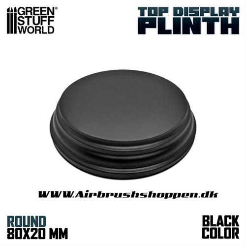 Round Top Display Plinth - Black -  8cm - 2cm høj -  GSW
