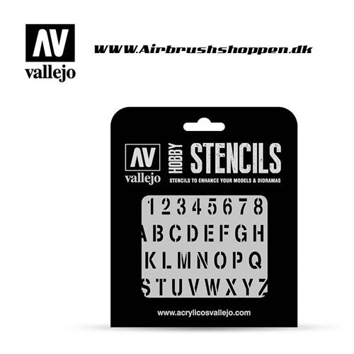 ST-LET002 Stamp Font, Vallejo skabelon