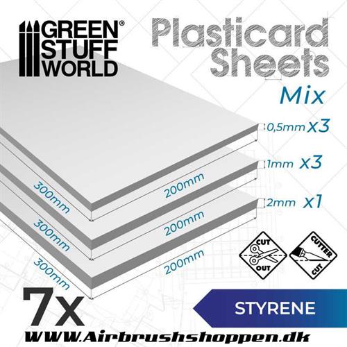 Styrene sheets - Variety pack med 7Stk. - til scratchbyg  GSW