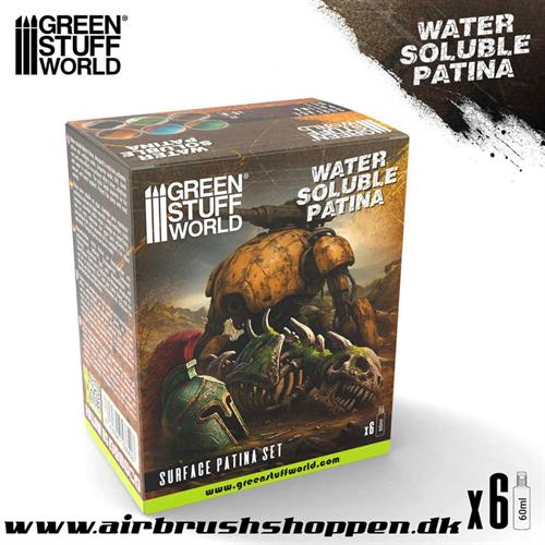 Vandbaseret patinerings sæt - 6 x 60ml- Water soluble patina set