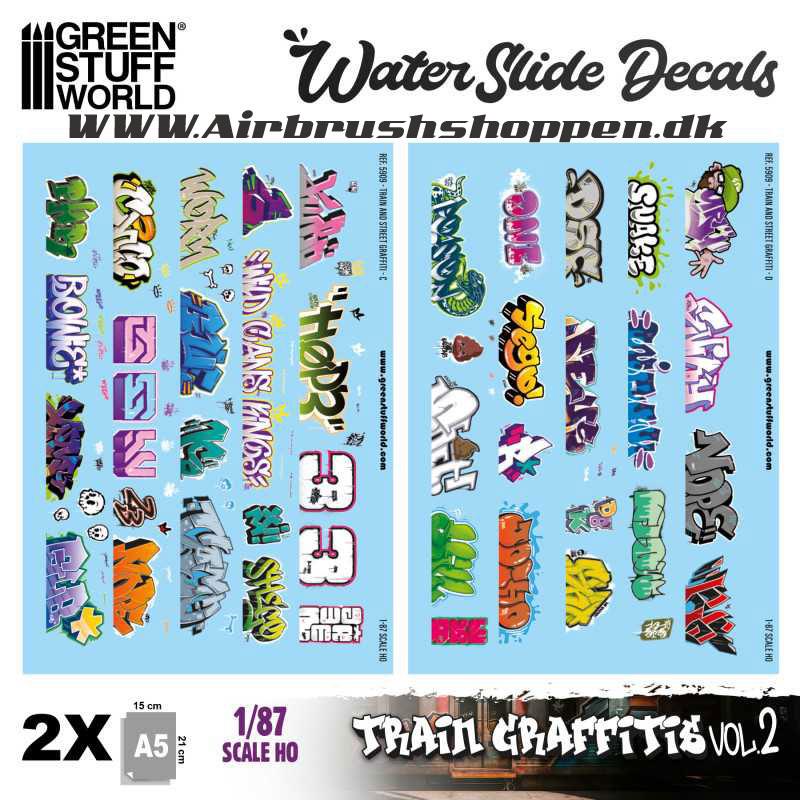Waterslide Decals - Model railway graffiti decals 1:87 HO (Set-2)
