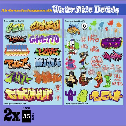 Waterslide Decals - Train and Graffiti Mix, color