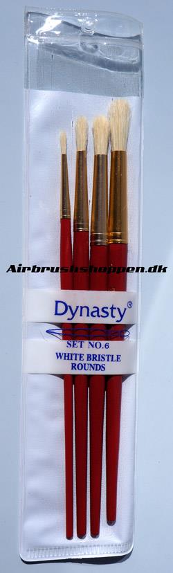 Dynasty set 6 white bristle rounds